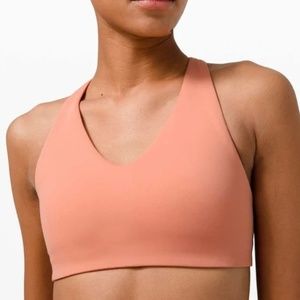Lululemon In Alignment Racerback Bra Sports bra Pink Savannah Size 4